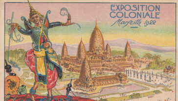 A colorful postcard advertises an art fair or exposition from 1922