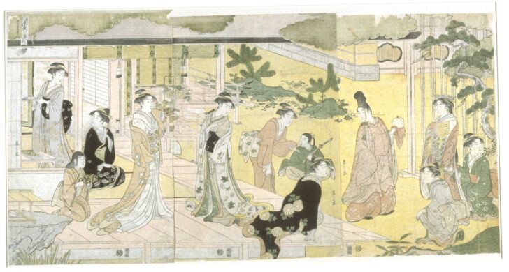 Genji and the Young Damsels (Right-hand sheet of a triptych)