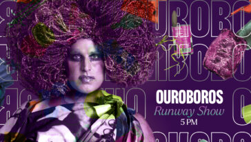 Promo image for Ouroboros, Act 3: Runway Show. Image has text that reads 'OUROBOROS - Runway Show - 5pm'.