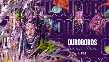Promo image for Ouroboros, Act 3: Runway Show. Image has text that reads 'OUROBOROS - Runway Show - 6pm'.