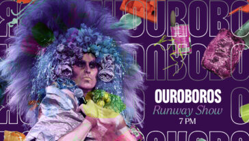 Promo image for Ouroboros, Act 3: Runway Show. Image has text that reads 'OUROBOROS - Runway Show - 7pm'.