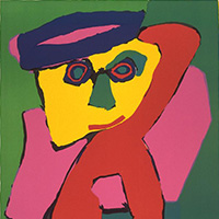 Cozy face (from the Personage series) by Karel Appel