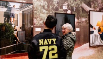 Docents walk through the exhibition space of 'Strange You Never Knew' a solo show by Jarod Lew during the '2025 Docent Sloan' on February 3, 2025.