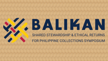 woven basket background with text on top that reads, "Balikan - Shared stewardship & ethical returns for Philippine collection symposium."