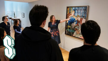 University students visit UMMA on September 25, 2025, joining tours led by David Choberka, Madeline October Wildman, and Julia Laplaca. A study room session was also led by LSA Professor Lisa Makman.