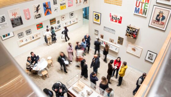 Guests gathered for UMMA’s opening reception of the exhibition, “American Sampler: Activating the Archive” held on Saturday, January 24, 2026.