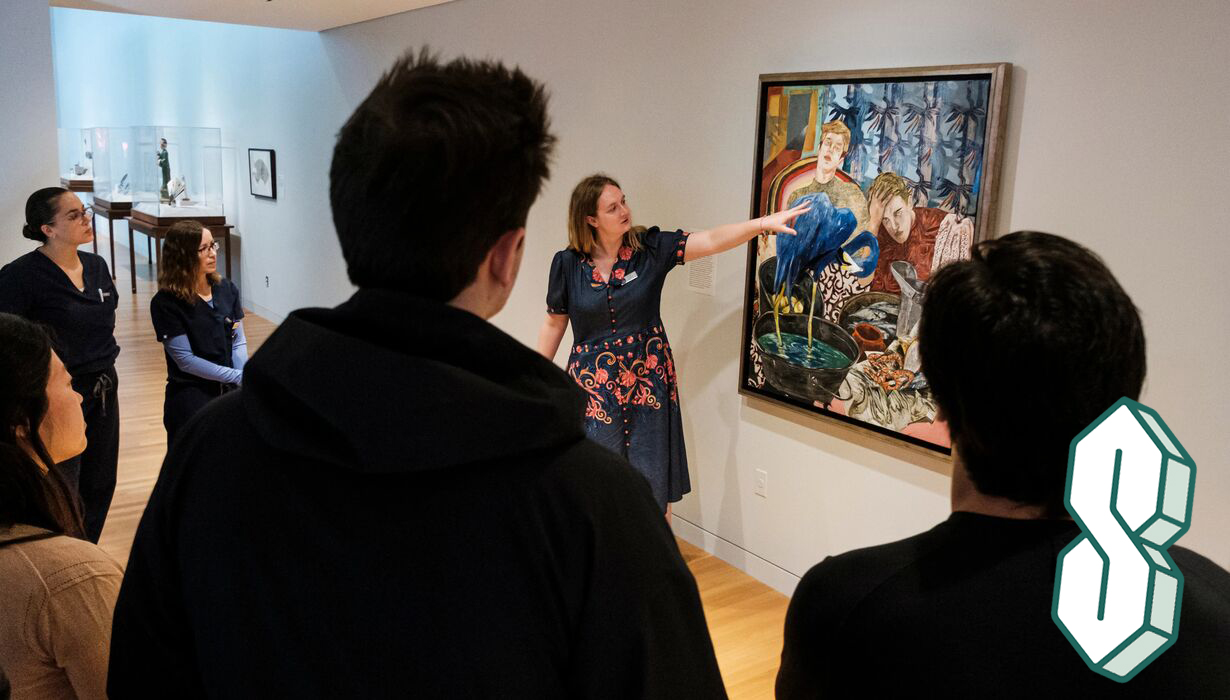 University students visit UMMA on September 25, 2025, joining tours led by David Choberka, Madeline October Wildman, and Julia Laplaca. A study room session was also led by LSA Professor Lisa Makman.