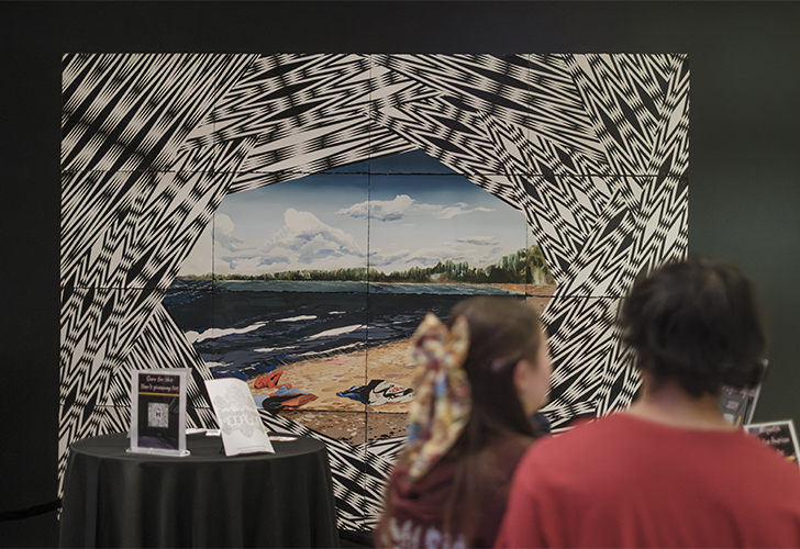 The "Feel Good Friday: Feel Good Frybread" event took place at UMMA on November 14, 2025. The night featured an artist panel on Indigenous Futurism with Andrea Carlson, Frank Waln, and Debra Yepa-Pappan; a musical performance by Frank Waln; frybread prepared by Eva and Robin Menefee of Anishnabe Meejim; book giveaways; and hands-on artmaking with Heron Hill Designs.