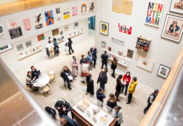 Guests gathered for UMMA’s opening reception of the exhibition, “American Sampler: Activating the Archive” held on Saturday, January 24, 2026.