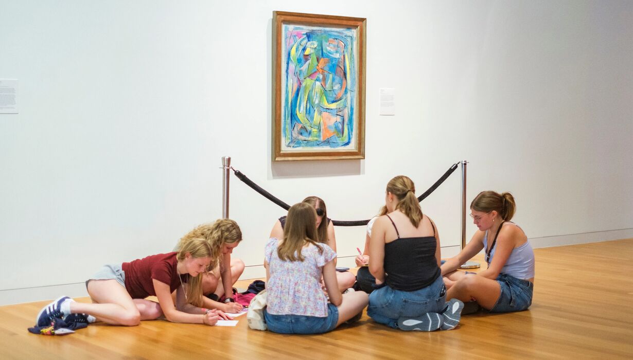 U-M students, faculty, and staff attending Artscapade at UMMA, a yearly event that kicks off the school year with art and entertainment.