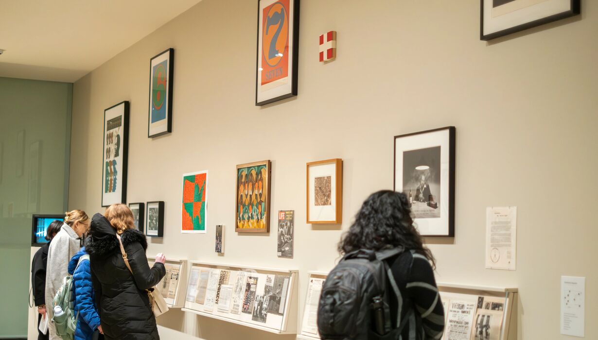 Guests gathered for UMMA’s opening reception of the exhibition, “American Sampler: Activating the Archive” held on Saturday, January 24, 2026.