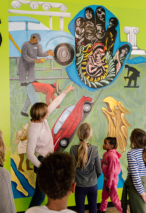 Ypsilanti International Elementary School engage with art during a field trip to UMMA